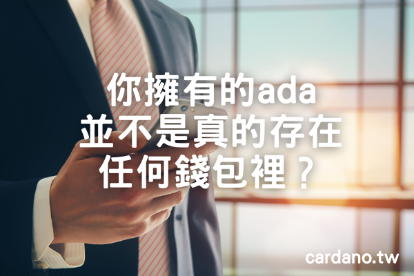 您擁有的 ada 並不是真的存在任何錢包裡